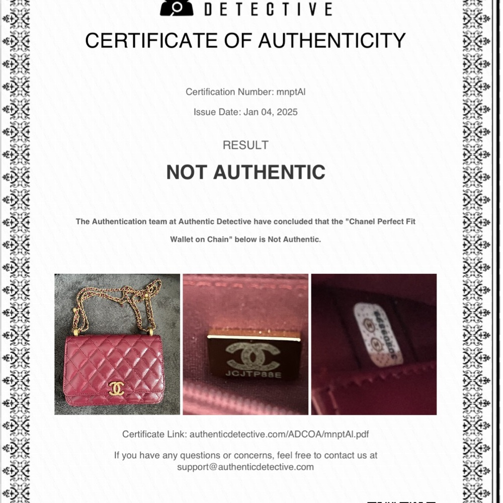 Fake Chanel Warning